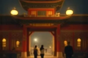 《第七次日落》剧情片封面，天台边缘的橘色逆光
